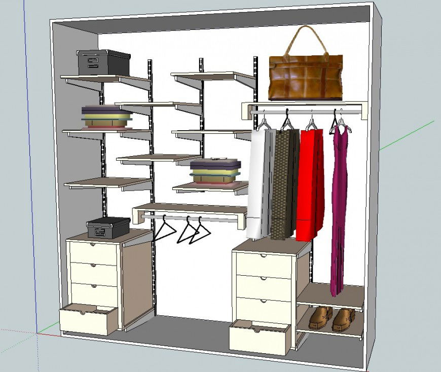 3d Model of closet wardrobe design slp file