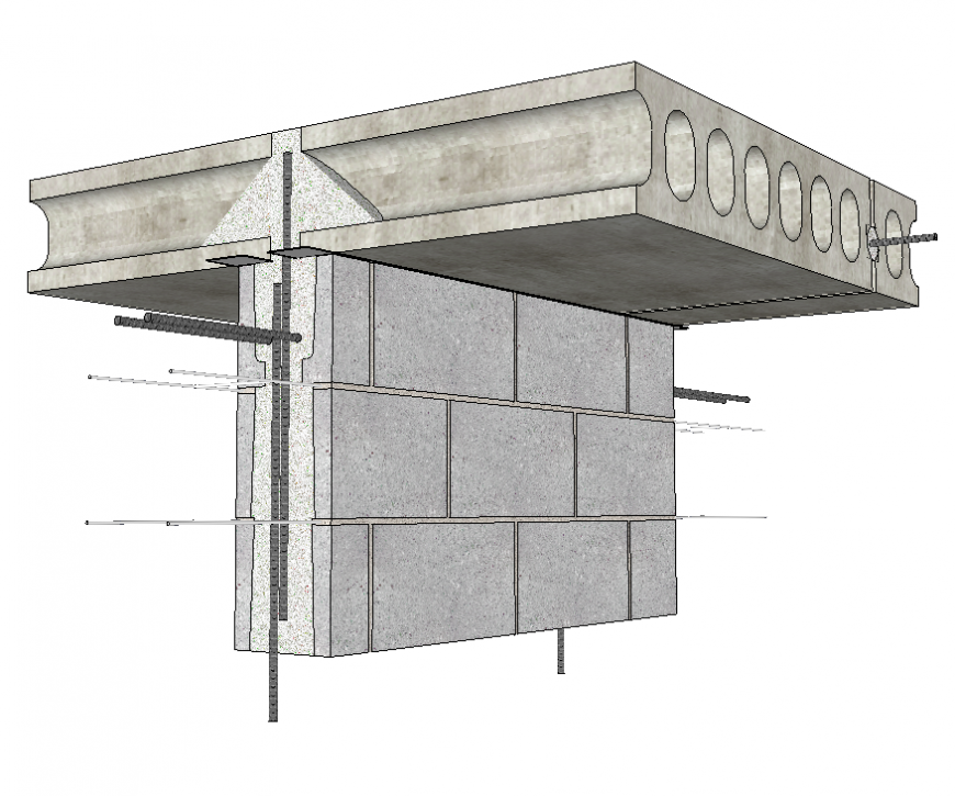 3d model of Concrete structure layout sketch-up file