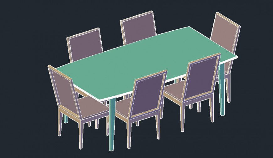 3d model of dining table and chair layout CAD furniture block autocad file