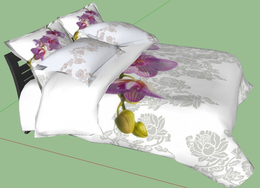 3D model of doubble bed design skp file