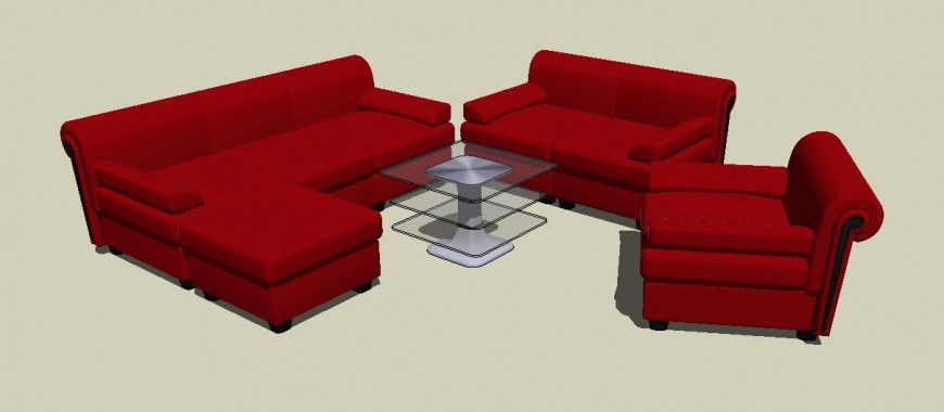 3d model of drawing room furniture detail sketch-up file