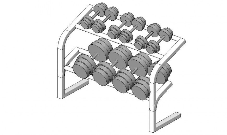 3d model of dumbles racks gyming blocks sketch-up file