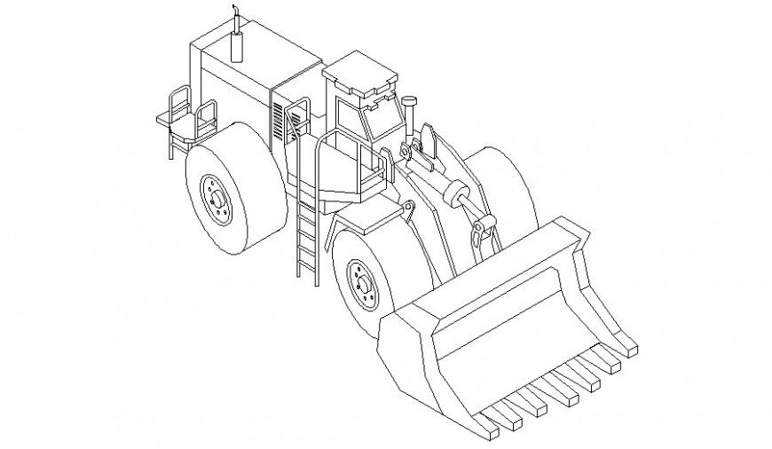 3d model of excavator roller machinery drawing in autocad