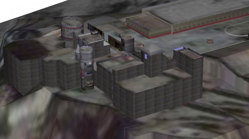 3d model of famous architectural building block layout sketch-up file