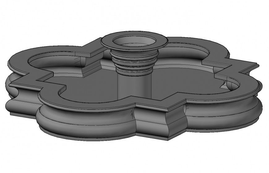 3d model of fountain design block layout file in autocad format