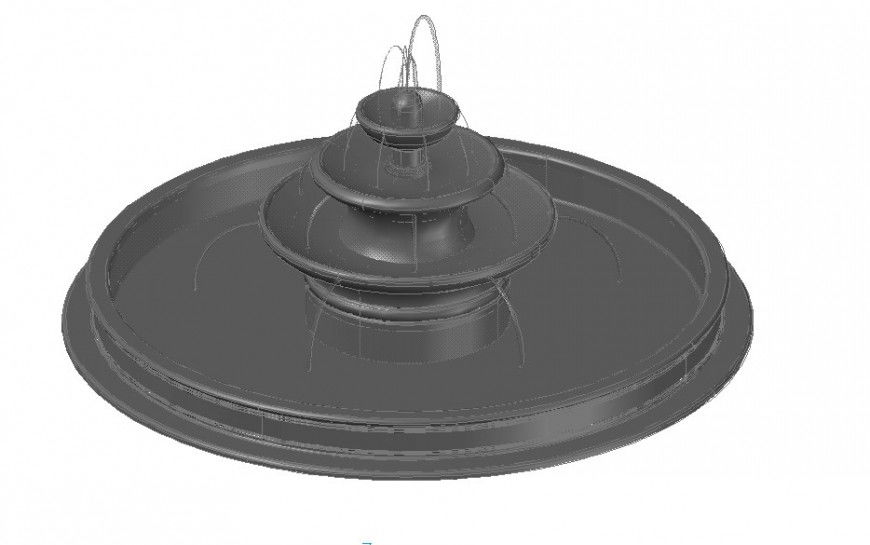 3d model of fountain design CAD block layout file in autocad format