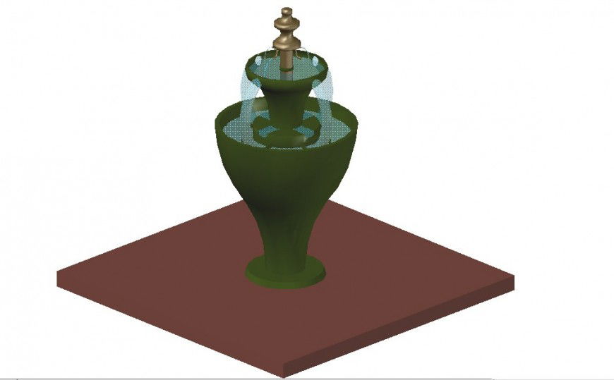 3d model of fountain design detail layout file in autocad format