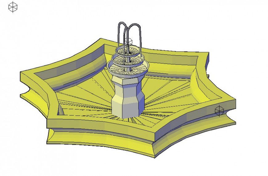 3d model of fountain design layout file in Autocad format
