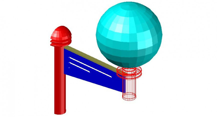 3d model of garden light lamp detail CAD electrical unit Autocad file