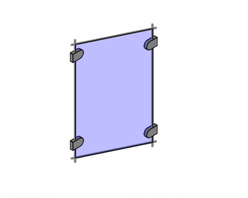 3d model of Glass balustrade panel detail elevation 3d max file