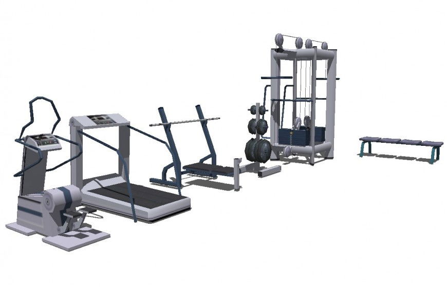 3d model of gyming equipment layout sketch-up file