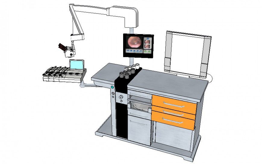3d model of hospital micro-scope machinery block layout sketch-up file