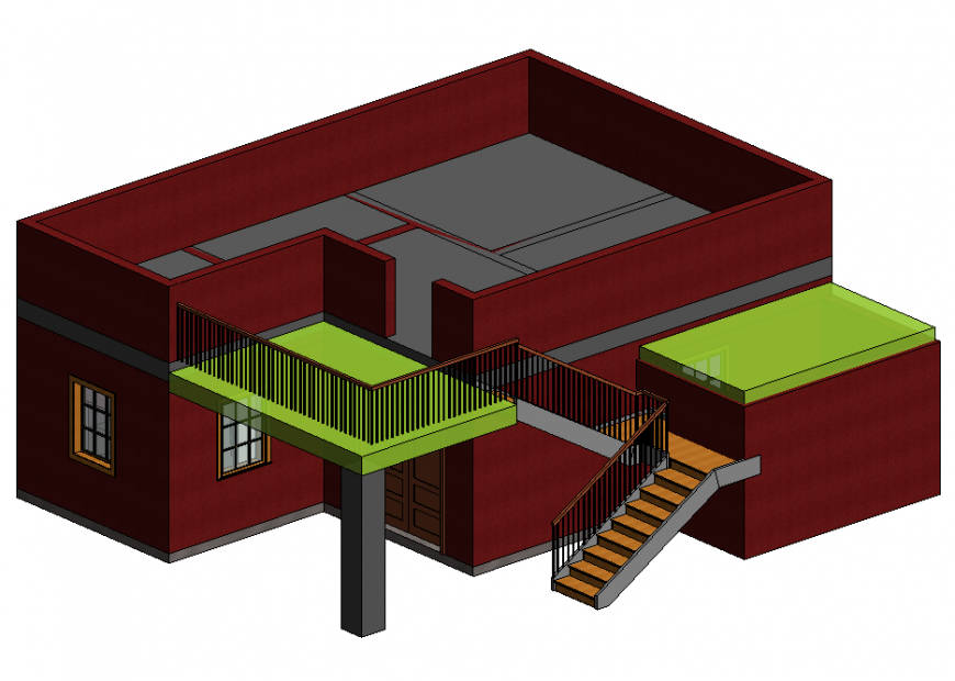 3d model of house structure layout file in dwg format