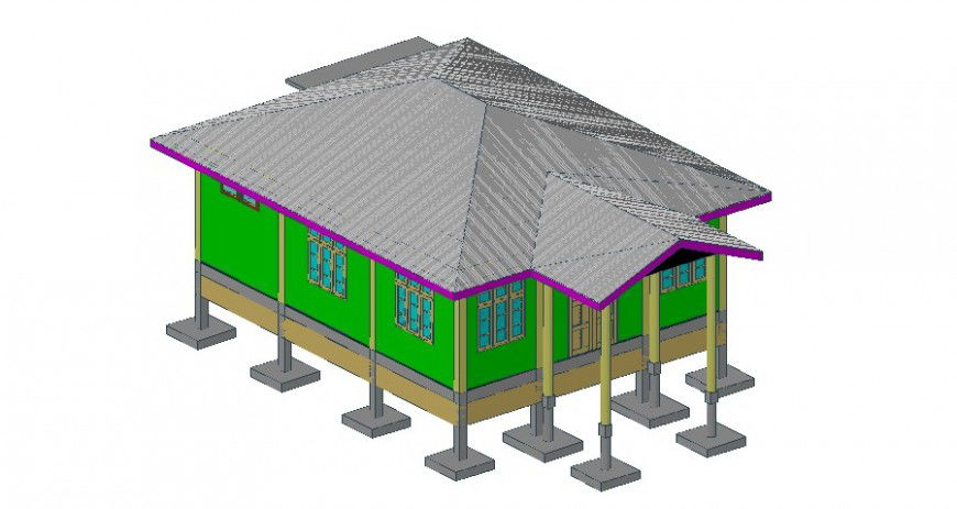 3d model of housing drawings details autocad software file