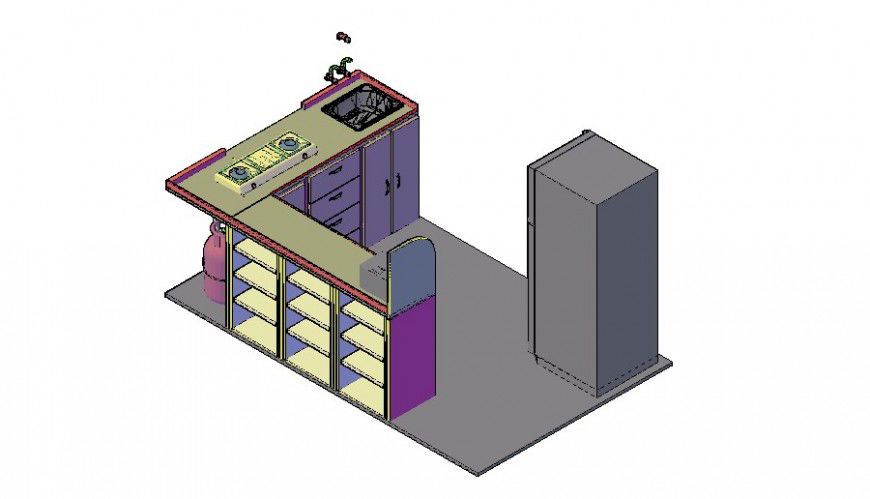 3d model of kitchen equipment blocks details CAD block layout Autocad file