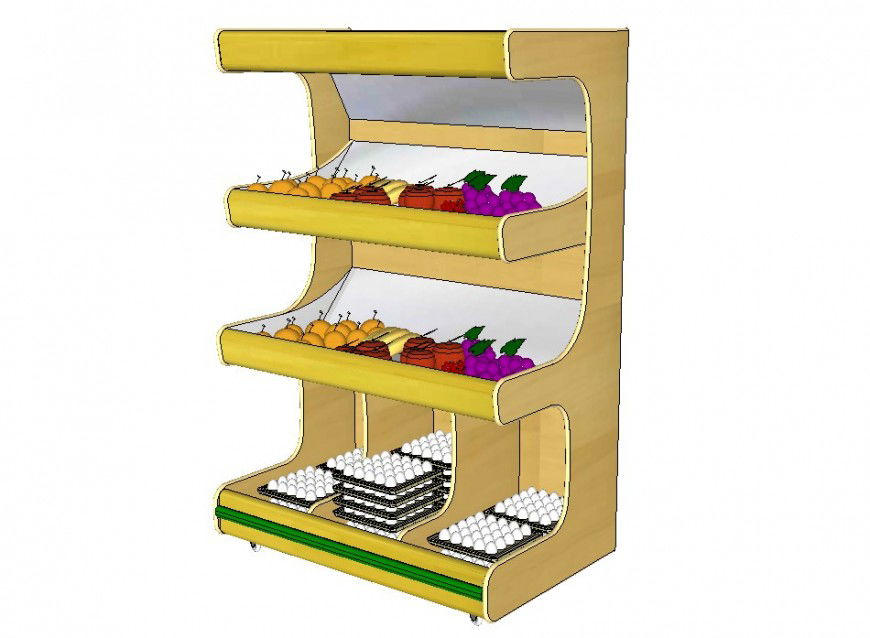 3d model of kitchen shelves CAD furniture block layout autocad file
