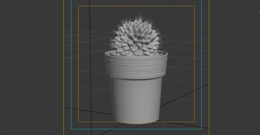 3d model of landscaping cactus plant detail, revit file