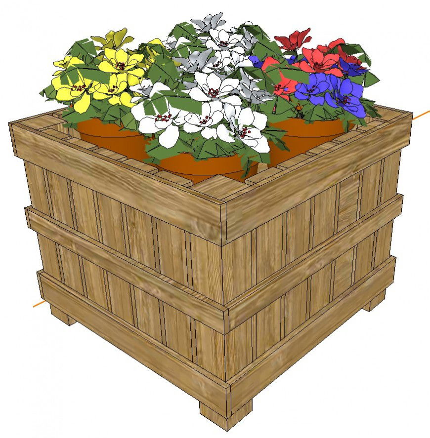 3d model of landscaping plantings layout CAD blocks sketch-up file