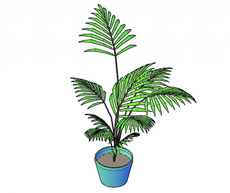 3d model of landscaping plants layout file in dwg format