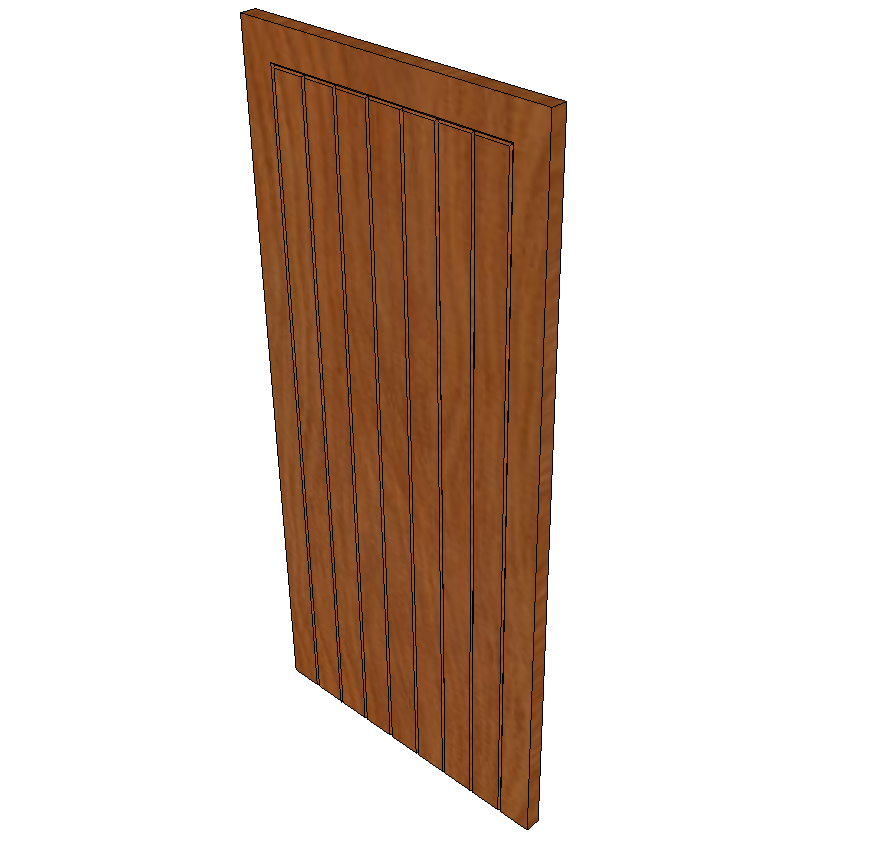 3d model of Ledged and braced door detail elevation sketch-up file