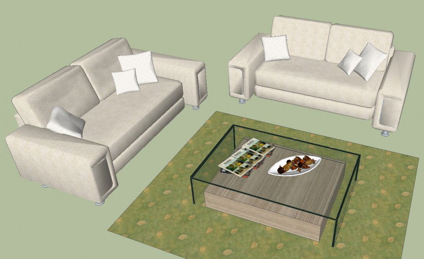 3d model of luxury sofa-set design