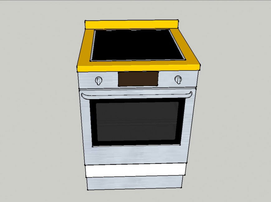 3d model of Micro-wave oven detail kitchen equipment layout sketch-up file