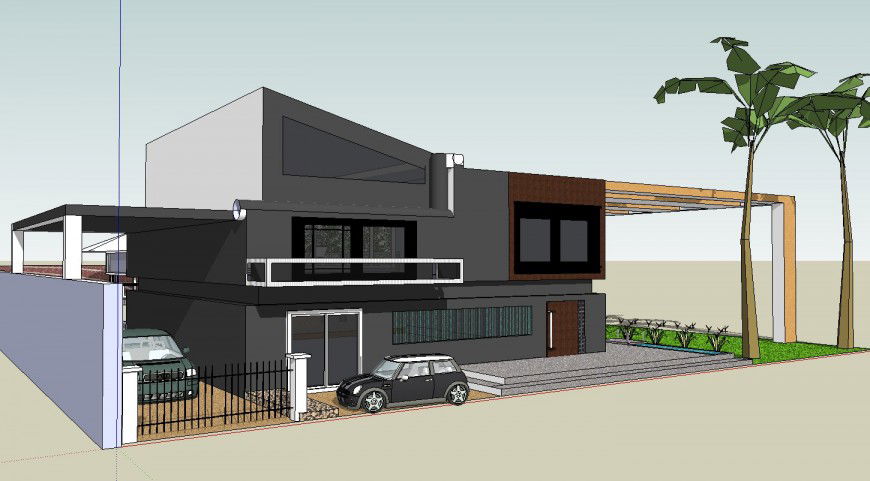 3d model of modern residence house project