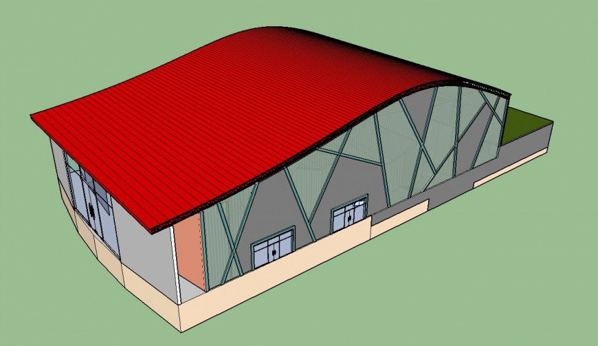 3d model of multiplex theater building blocks detail sketch-up file