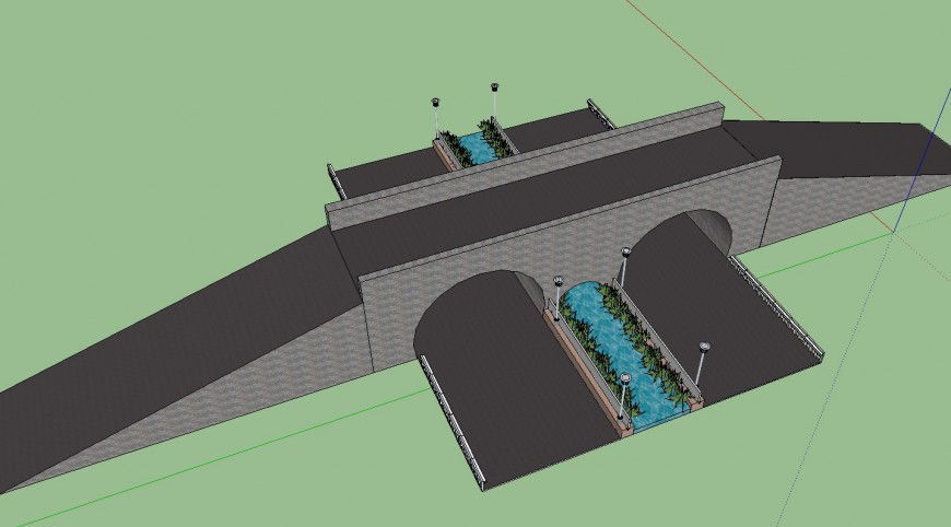 3d model of over bridge design skp file