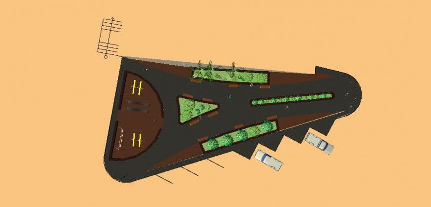 3d model of park detail layout file in autocad format