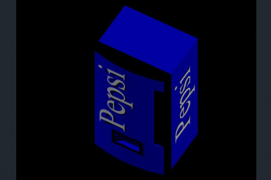 3d model of Pepsi coke machine autocad software file