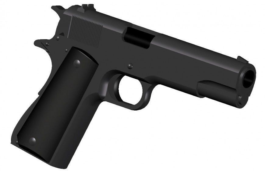 3d model of pistol detail CAD block autocad file