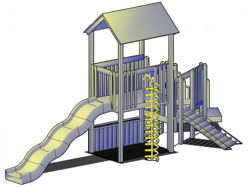 3d model of play house in dwg AutoCAD file.
