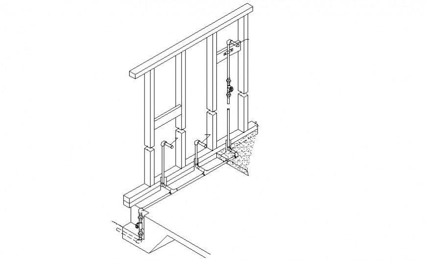 3d model of plumbing blocks details drawing in AutoCAD