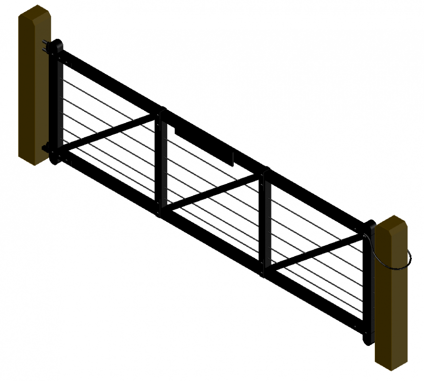 3d model of railing structure detail CAD construction layout file