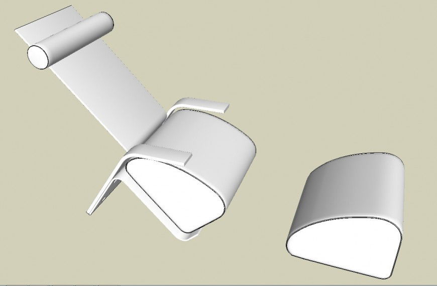 3d model of relaxing chair detail furniture block layout sketch-up file