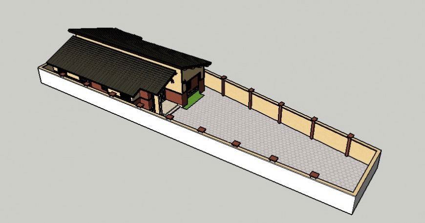 3d model of residential housing drawing in sketch-up software