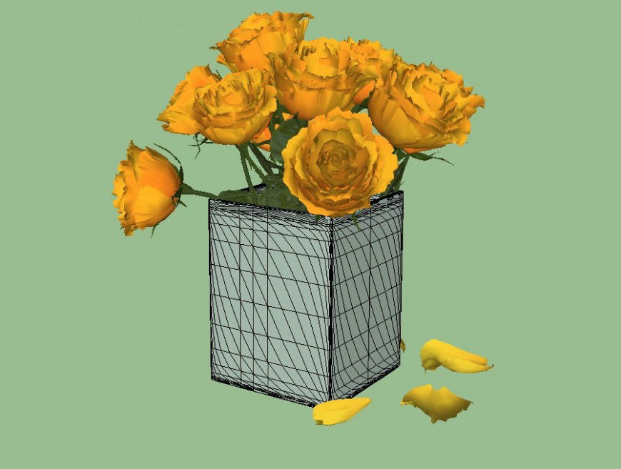 3d model of rose plant layout sketch-up file