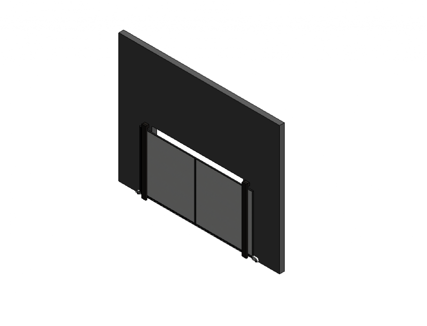 3d model of Sliding door detail elevation layout 3d max file