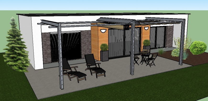 3d model of small house sketch-up software file