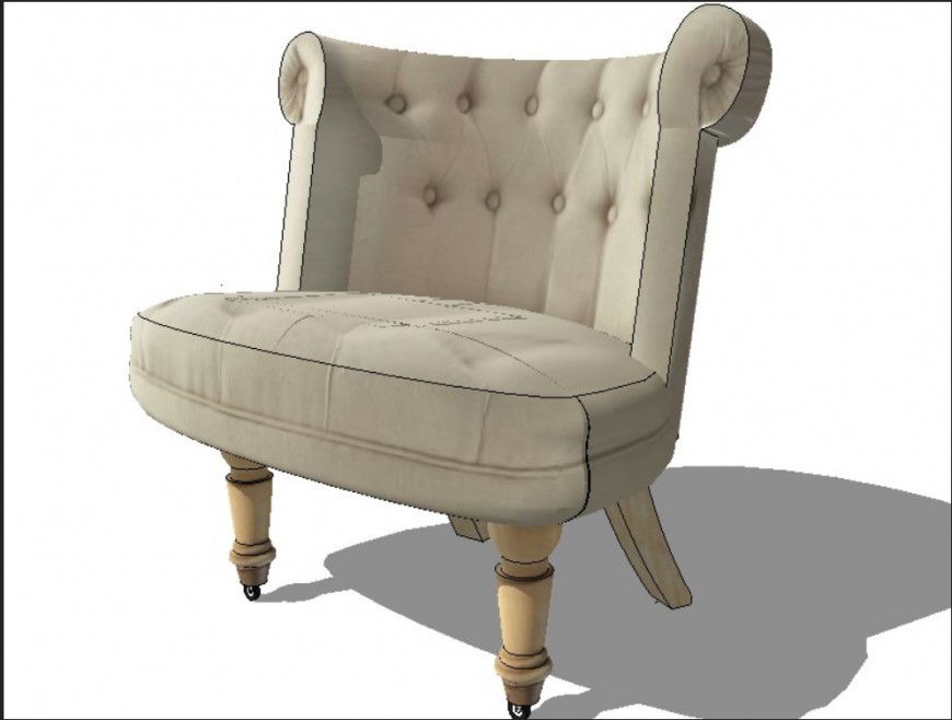 3D Model Sofa Chair with Furniture Layout in AutoCAD Format