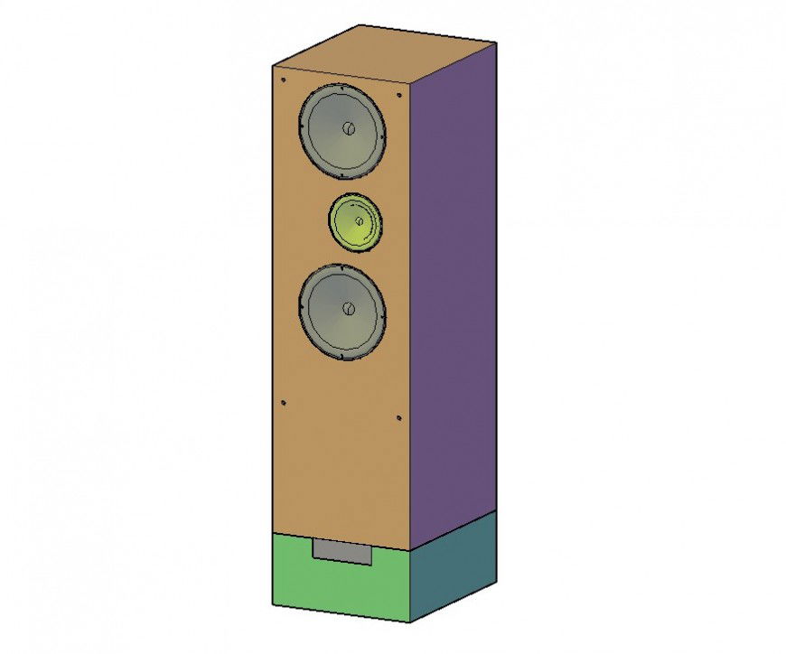 3d model of speakers detail CAD blocks layout file in dwg format