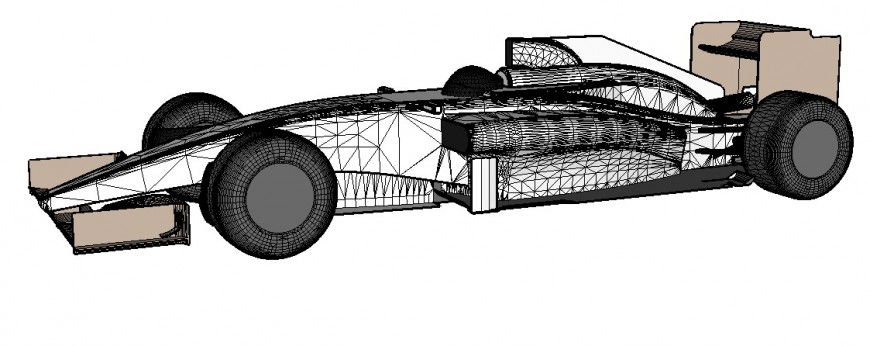 3d model of Sports car CAD blocks layout sketch-up file