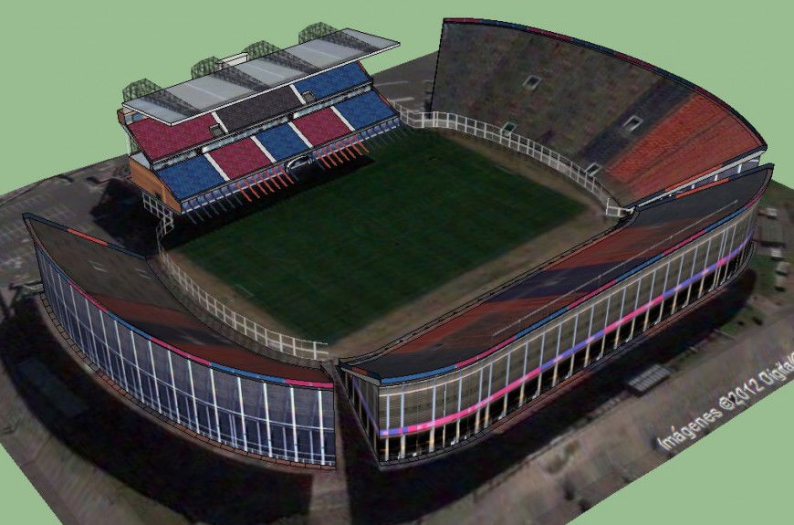3d model of stadium ground layout sketch-up file