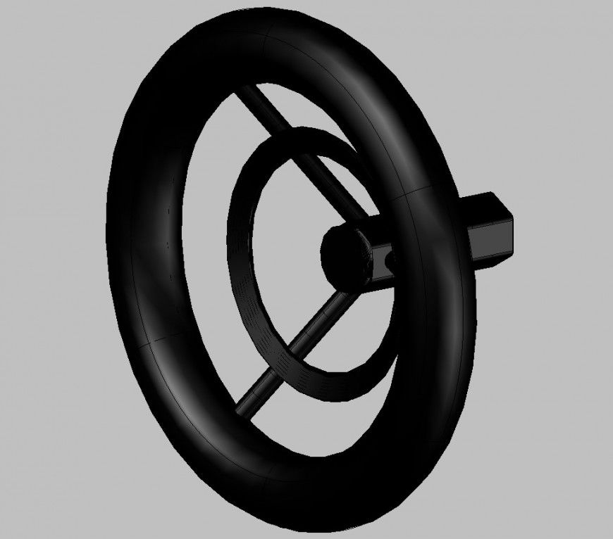 3d model of steering wheel controller detail autocad file