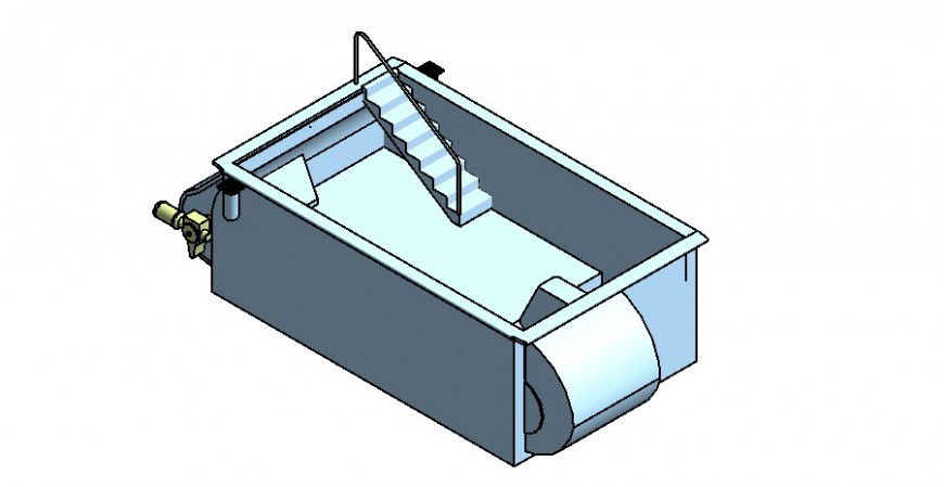 3d model of swimming pool structure detail layout Revit file