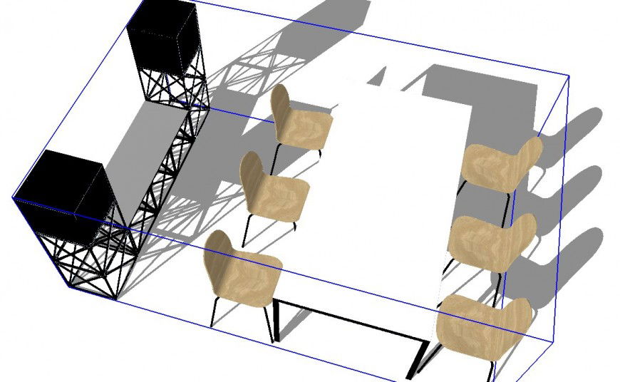 3d model of table and chair furniture block layout sketch-up file
