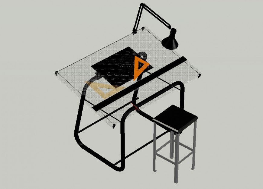 3d model of table and chair furniture block sketch-up file