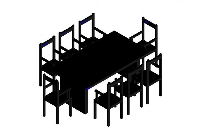 3d model of the dining table and chair detail furniture block layout autocad file
