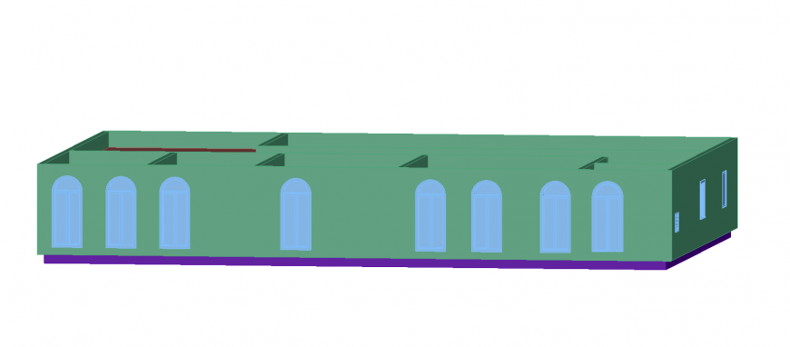 3d model of the ground floor house in dwg AutoCAD file.
